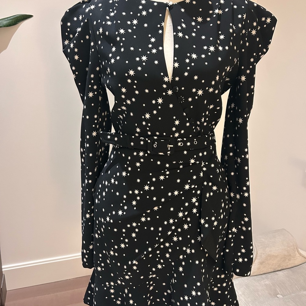 Jonathan Simkhai Black Star Patterned Mini Dress